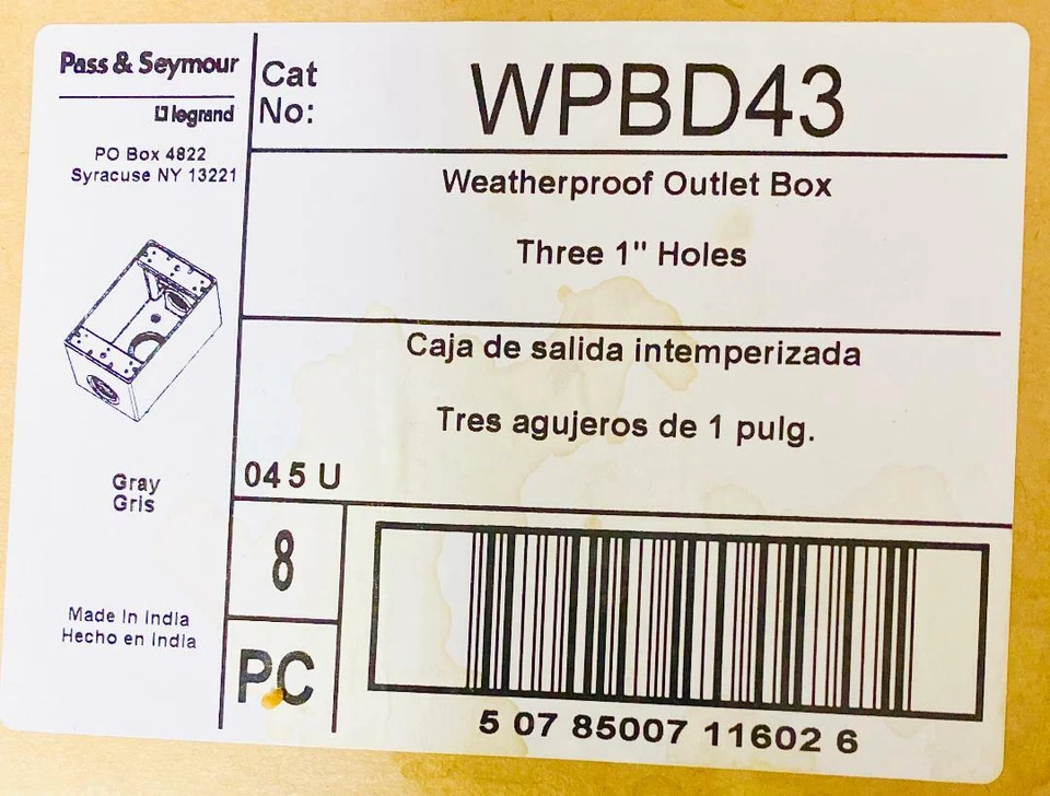 Legrand Pass & Seymour WPBD43 Rqans1