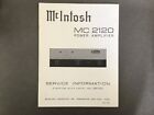 Mcintosh Mc-2120 Power Amplifier Original Service Manual