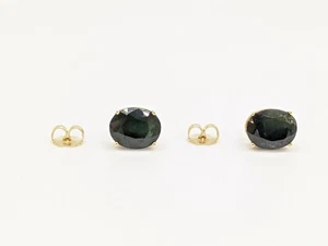 Aretes ovalados de zafiro 10KT - Imagen 1 de 4