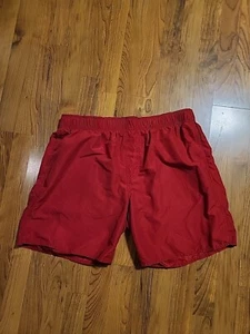 Free Country XL Red Swim Trunks Shorts New 34-36" X 8" Red Drawstring Mesh Liner - Picture 1 of 6