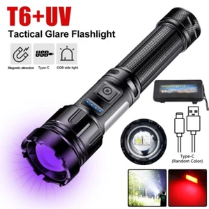 2EN1 Luz 395nm Luz Negra Recargable Táctica LED Linterna Lámpara - Imagen 1 de 11