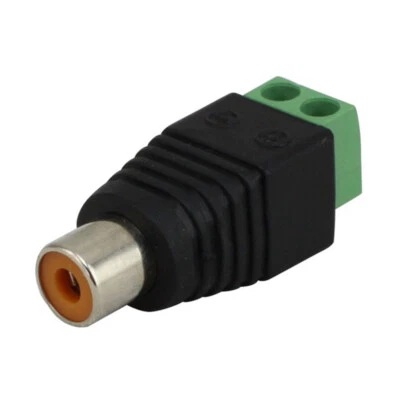 RCA Phono Female To AV Video Screw Speaker Solderless Terminal Connector Balun - Image 1 of 4