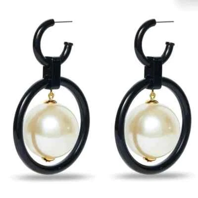 LELE SADOUGHI Gumball Drop Hoop Earrings in Black. Retail $165 - Image 1 of 4