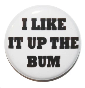 1" (25mm) 'I Like It Up The Bum!" Funny Naughty Button Badge Pin MADE IN UK - Picture 1 of 2