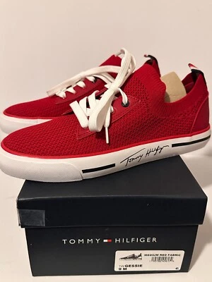 NUEVO EN CAJA Tommy Hilfiger "TW Gessie" Rojo Malla Tela Zapatos con Cordones Mujer 9 Foto 1 de 4