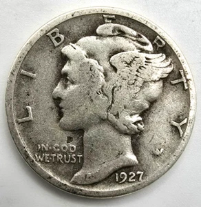 1927 P Mercury Dime G/VG You Grade it! 90% Silver Type Coin Free ship! - Picture 1 of 4