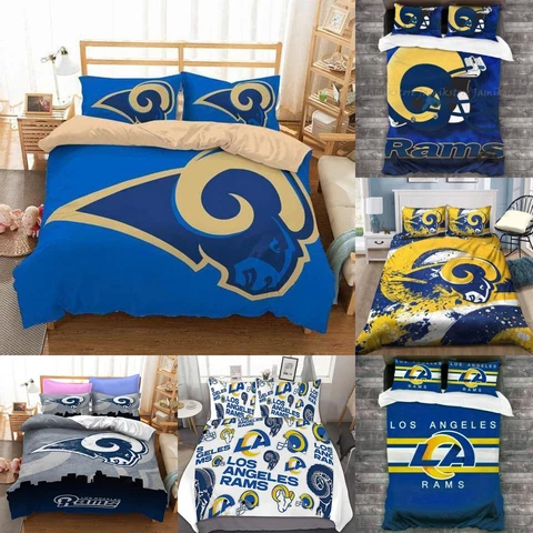 Los Angeles Rams 3 Pieces Bedding Set Pillowcases Quilt/Duvet/Comforter Cover Cover
