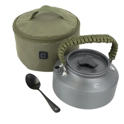 Angeln Camping Karpfen Wasserkocher 1,1 Liter Paracordgriff Teelöffel - Carper Tackle