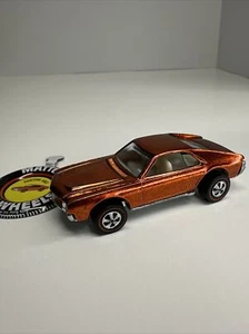 Vintage 1968 Mattel Hot Wheels Redline arancione personalizzato AMX \& pulsante distintivo - Foto 1 di 24