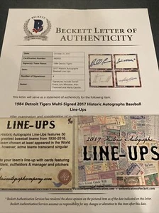 1984 Detroit Tigers 8/10 2017 Historic Autographs Line Ups - Bild 1 von 7