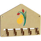 'Easter Chick And Tulips' Wall Mounted Hooks / Rack (WH045849)