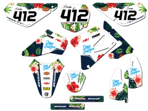 Kit de gráficos Senge 2005-2023 RM 85 TROPICAL blanco compatible con Suzuki - Imagen 1 de 10