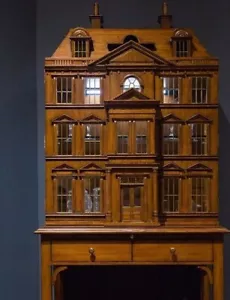 Georgian Mahogany Dollhouse Bar Cabinet with Paris Brass Accents, Maitland Smith - Picture 1 of 13