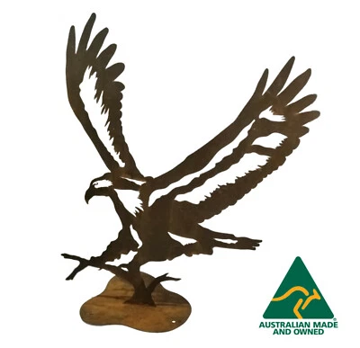 Medium Eagle Stand Australian Made Rusty Garden Art  - image 1 of 2