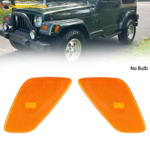 2PCS Side Marker Light Turn Signal Reflector Lamp For Jeep Wrangler TJ 1997-2006 - Picture 1 of 4