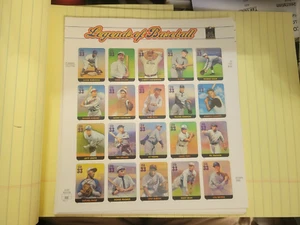 Zehn Blätter x 20 von LEGENDS OF BASEBALL 33 ¢ US-Briefmarke - Bild 1 von 2