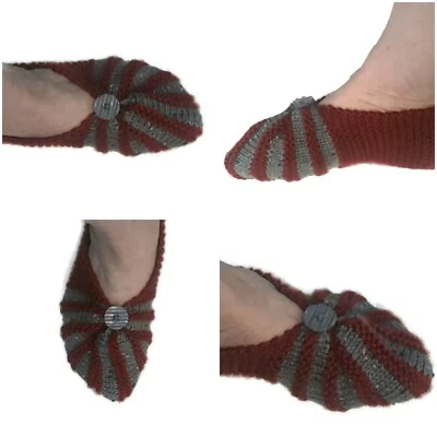 Colinchi Knit Slippers Easy Knitting Pattern Travel Slipper Printed PDF Pattern  - Image 1 of 4