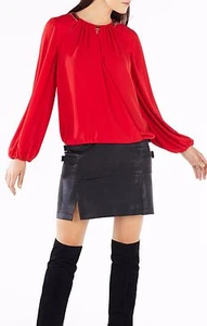 NEU BCBG MAX AZRIA BURNT RED KAELYN VERZIERTES WICKELTOP WQR1V127/S479A GR. XS - Bild 1 von 2