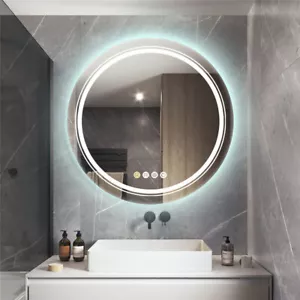Spiegel mit Beleuchtung Rund Bad Touch LED Beschlagfrei Wandspiegel Wasserdicht - Bild 1 von 21