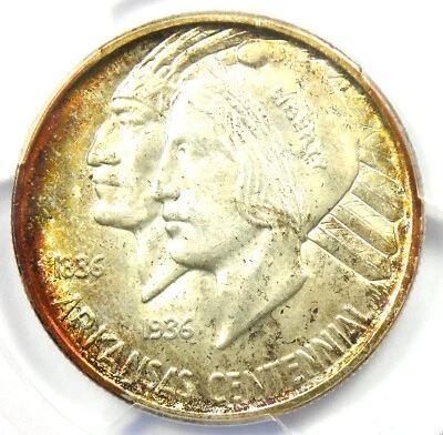 1937-D Arkansas Half Dollar 50C - PCGS MS67 - Rare in MS67 - $1,350 Value - Image 1 of 4