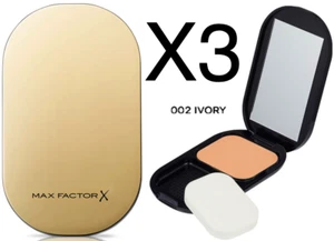 _3 x Max Factor facefinity compact foundation 002 IVORY + primawear "NOT VEGAN" - Picture 1 of 1
