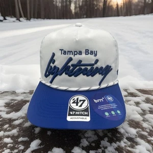Tampa Bay Lightning Hat '47 Brand Hitch Promotional "Scripted Spellout" Cap H15 - Picture 1 of 8