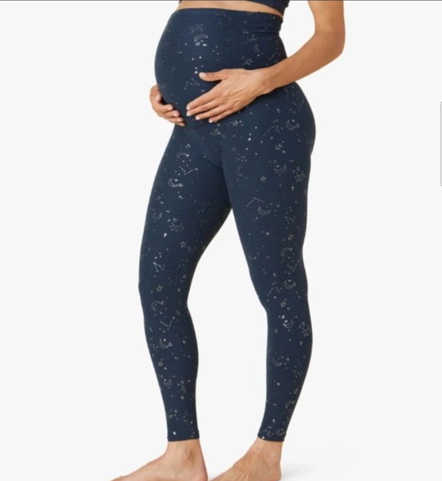 Beyond The Bump Love The Bump Softshine Yoga Tight Leggings Pants Medium Blue - Image 1 of 4