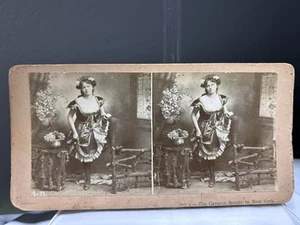 Antique Douglass Stereoview Card ~ Set 1 1-11 ~ Risqué ~ German Beauty In NY - Picture 1 of 12