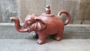 Yixing Zisha Purple Clay Teapot In The Shape Of An Elephant 8.5'x5' - Picture 1 of 9
