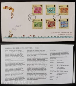 Guernsey Stamps: "Celebration 800 - Guernsey 1204 - 2004" First Day Cover 2004 - Picture 1 of 3
