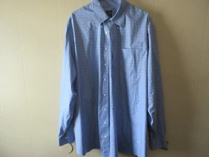 Camisa para hombre Brooks Brothers 18,5 ajuste tradicional azul a cuadros sin hierro nueva sin etiquetas - Imagen 1 de 7