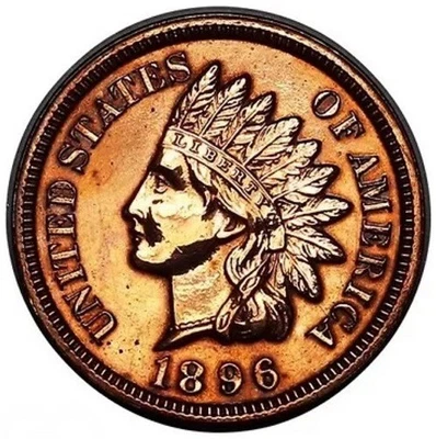 1896 Indian Head Cent Penny Proof Razor Sharp Rainbow Color Only 1,862 Made #149 - Image 1 of 2