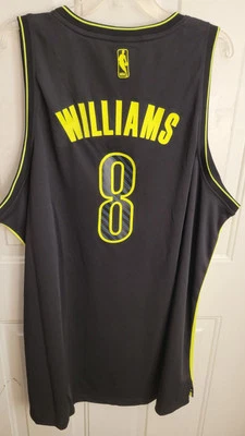 ADIDAS NBA SWINGMAN BROOKLYN NETS DERON WILLIAMS "ELECTRIC" JERSEY MEN'S 2XL - Image 1 of 4