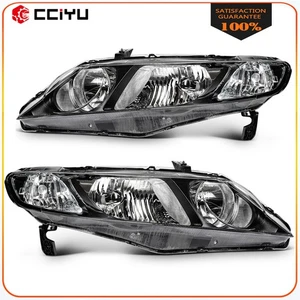 Pair Headlights Assembly For 2006-2011 Honda Civic Sedan 4-Door 1.8L 2.0L - Picture 1 of 17