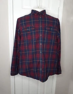 George Herren tiefrot/marine kariertes Flanell Button-Down Hemd XXL - Bild 1 von 5