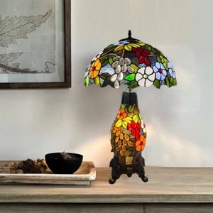 Lámpara de mesa Tiffany estilo flor 16" agrupada para decoración del hogar e iluminación de dormitorio - Imagen 1 de 14