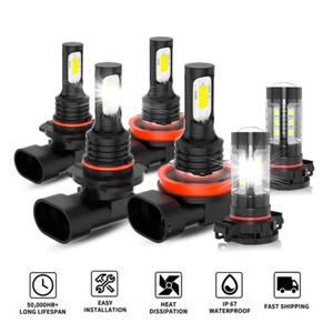 Xenon White LED Headlights+Fog Lights Bulbs For GMC Sierra 1500 2500 2007-2013 - Picture 1 of 18