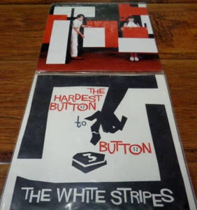 WHITE STRIPES 2 VINYL RECORD 45 LOT HARDEST BUTTON + PRETTY GOOD LOOKING TESTED - Picture 1 of 5