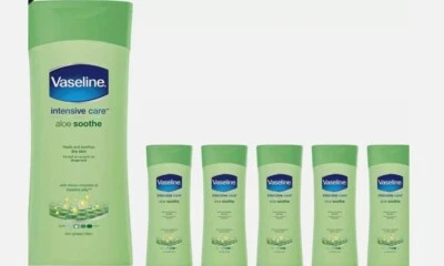 Vaseline Intensive Care Aloe Soothe Body Lotion For Dry Skin 400ML / Pack Of 6/2