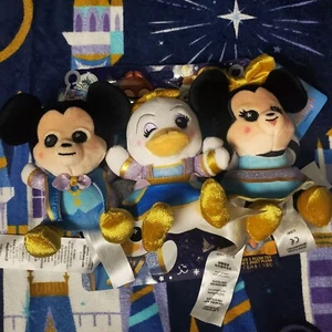 *3 Plush Set* 2021 Disney Park 50th Anniversary Wishables Mickey Minnie Daisy - Picture 1 of 4