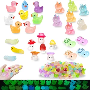 LOIKMIUP Luminous Mini Ducks Glow in the Dark, Tiny Animals Resin Duck Frogs ... - Picture 1 of 12