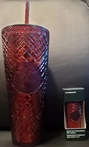 Starbucks 2022 Weihnachten Sangria Bling Venti nieten Becher Tasse und Schlüsselanhänger - Bild 1 von 4