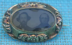 antik :*VIKTORIANISCHER VERZIERTER OVALER FOTOHALTER ANSTECKNADEL GRAVIERT GOLD GEFÜLLT? *: - Bild 1 von 8