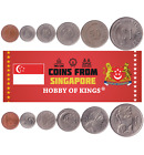 Singaporean 6 Coin Set 1 5 10 20 50 Cents 1 Dollar | 1967 - 1984