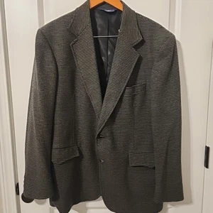 Pendleton Virgin Wool Blazer Mens 42 Western Sawtooth Black Sport Coat Rodeo - Picture 1 of 8