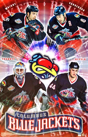 Columbus Blue Jackets Inaugural Season Superstars 22x34 POSTER (Starline 2001) Cover