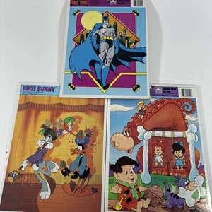 Vtg Golden Frame Tray Puzzle Lot Batman Bugs Bunny Flintstone Kids 80s 90s READ - Picture 1 of 12