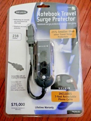 Belkin Notebook Travel Surge Protector for 3-Prong Power Adapters F5C791-C6 - Image 1 of 4