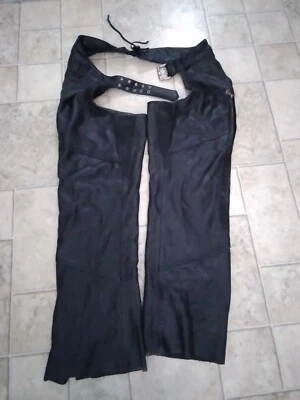 Мужские кожаные черные мотоциклетные штаны Harley Davidson Chaps большого размера  - Изображение 1 из 4