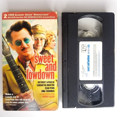Sweet and Lowdown Movie Sean Penn Uma Thurman VCR VHS Tape PG13 1999 Comedy - Image 1 of 4